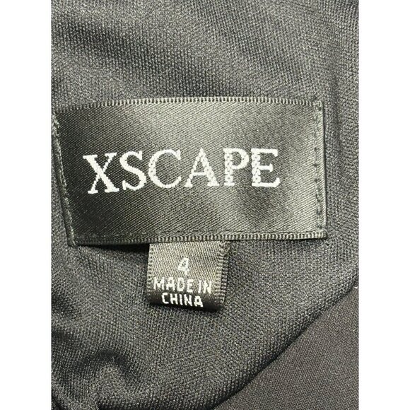 XSCAPE Size 4 Black Maxi Halter Dress With Beaded Side Panels   Sleeveless Forma - Picture 10 of 12